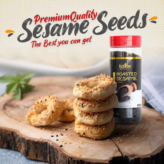 Fusion Select Roasted White Sesame Seeds - Single-Ingredient Pantry Essential for Clutter-Free Cooking