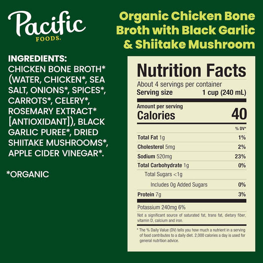 Pacific Foods Organic Unsalted Chicken Bone Broth – Thoughtful Wellness Gift for Mom and Health-Conscious Friends