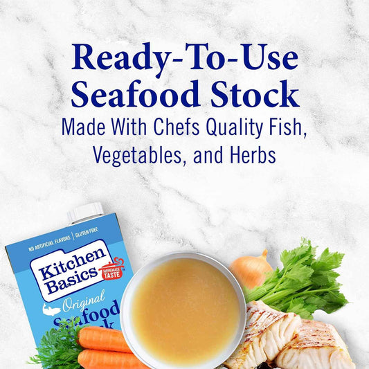 Kitchen Basics Seafood Stock – Single-Carton Stock for Clutter-Free Pantries, 32 oz