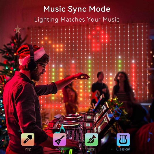 AuroraGlow LED Curtain Lights – Unique Birthday Gift for Women and Mom, 200+ Scene Modes Party Backdrop