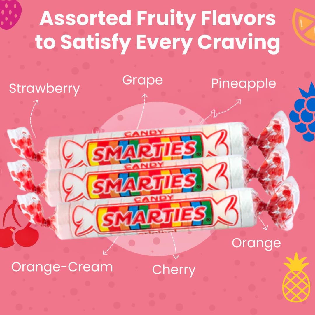 Smarties Candy Bulk Rolls – Nostalgic Vegan Candy Gift Basket Addition, Gluten-Free Family-Owned Since 1949