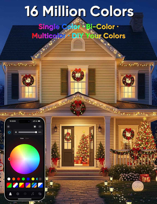 Ollny Smart String Lights – Thoughtful Housewarming Gift for New Homeowners, 16M Colors