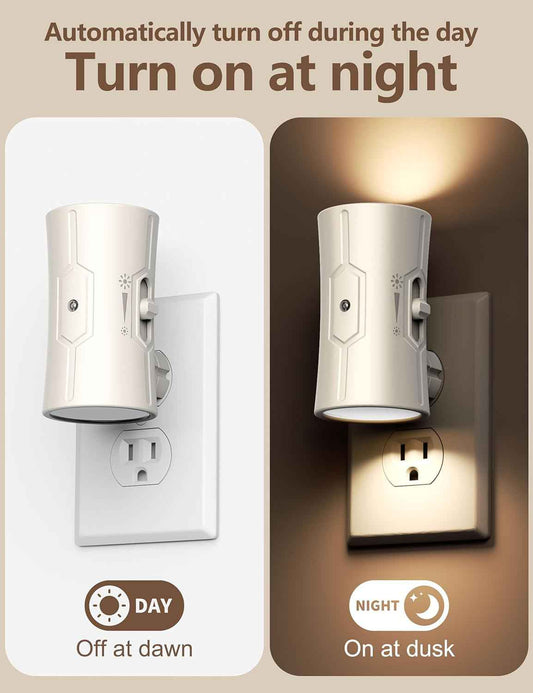 Scandinavian Night Light Plug into Wall 2 Pack – 3000K Warm White LED Nightlight for Cozy Bedroom and Living Room Ambiance