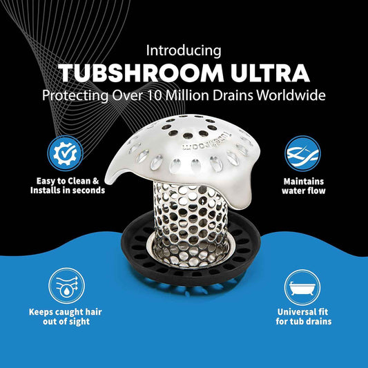 TubShroom Ultra Combo – Stress-Free Bath Ritual Hair Catcher for a Calming Bathtub Experience