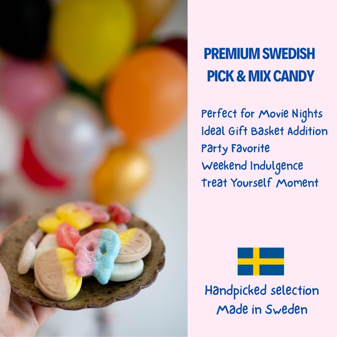 Swedish Candy Chef Lagom Mix - Easter Basket Stuffer for Kids, Novelty Swedish Gummy Candy for Lunchboxes 5oz