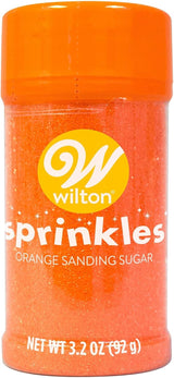 Wilton Orange Sparkling Sugar Shaker – Mess-Free Cupcake Toppings for Kids' School Bake Sales