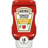 Heinz No Salt Added Ketchup – Family-Friendly Lunchbox Topping for Kid-Approved Meals, 14 oz