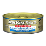 StarKist Selects No Salt Added Chunk White Albacore Tuna in Water - 4.5 oz Can for Clean Ingredient Pantry
