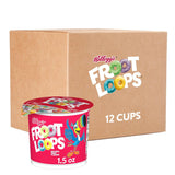 Kellogg's Froot Loops Cereal Cups – Road Trip Snack for the Car, 12 Single-Serve 1.5oz Cups