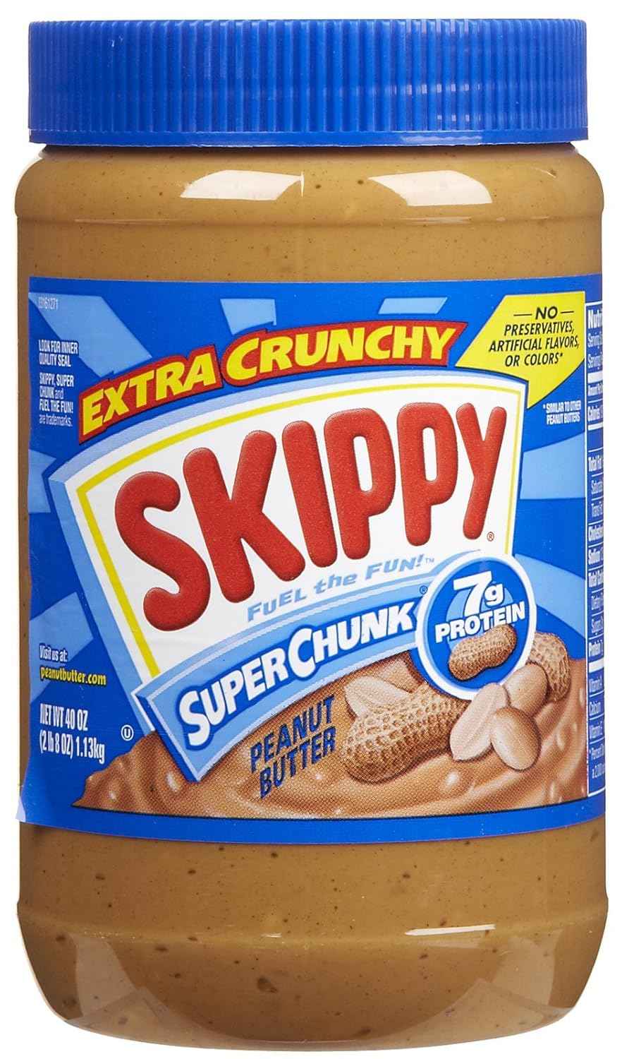 SKIPPY Super Chunk Peanut Butter – Kid-Friendly Pantry Staple for After-School PB&J Sandwiches, Bulk 40 oz
