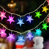 Brightown IP65 Waterproof Star Fairy Lights 33ft – Portable USB Powered Patio and Garden Pergola Decor, App and Remote Controlled String Lights