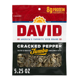 DAVID Cracked Pepper Jumbo Sunflower Seeds – Dugout and Bleacher Snack for Youth Baseball Players and Their Families, 5.25 oz