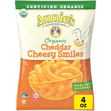 Annie's Organic Cheddar Cheesy Smiles – Fun Smile-Shaped Snack for After School and Playdates, 4 oz