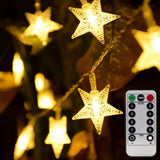 Homeleo Star String Lights for Bedroom & Living Room Decor, Warm White Battery LED Fairy Lights with Remote