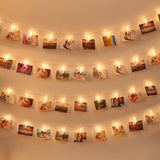 AOSTAR Hanging Photo String Lights – Romantic Valentine's Day Gift for Women, Warm White Battery Operated Display