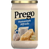Prego Homestyle Alfredo Pasta Sauce, 22 oz Jar – Quick Microwave Sauce for Between-Meeting Lunches at Home