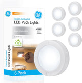 GE Wireless LED Tap-Light – Sleek Closet Accent Light, Battery Puck for Cozy Bedroom Ambiance