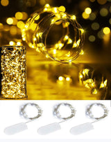Aurora Glow Waterproof Fairy String Lights 3-Pack – Patio Table Lighting for Outdoor Dining, Battery Powered