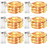 innotree LED Fairy String Lights – Cozy Bedroom Decor with Warm 2800K Glow, 10ft Copper Wire Strands 6-Pack