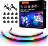 NEON Magnetic ARGB PC LED Strip Kit – Thoughtful Birthday Gift for PC Builders & DIY Hobbyists, 2x15.7in Addressable RGB with 12 Magnets