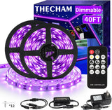Aogiftr Black Light LED Strip – Living Room Ambient Glow for Cozy Nights, 12V Dimmable Remote Control