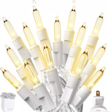 PREXTEX Incandescent String Lights for Mantel, Bookshelf, and Indoor Ambiance, 10 Ft Warm White Glow, 50 Bulbs