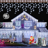 Ollny Icicle Lights 720 LED Cool White 60FT – Cascading Hanging Lights for Bedroom Wall, Living Room and Cozy Winter Ambience