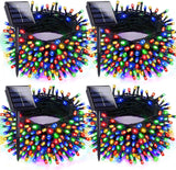 Safe Solar Fairy Lights for Kids and Pets – 4 Pack 132FT 400 LED Flameless Waterproof Multicolor String Lights