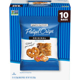 Snack Factory Pretzel Crisps – Office Desk Drawer Snack Bags, 1-oz Portion-Controlled Packs