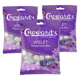 Choward's Violet Mints Candy Bag – Low-Calorie Self-Care Ritual, 3 Pack of 20-Calorie Floral Mints for Daily Wellness