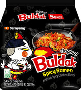 Samyang Buldak Hot Chicken Stir-Fried Ramen 4.94 oz (Pack of 5) – 5-Minute Late-Night Study Snack for Focused Work Sessions