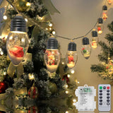 Aomike LED Snow Globe Lights – Affordable Stocking Stuffer and Secret Santa Present, 6.8ft Battery String Warm White