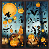 Pumpkin Spider Bats Shop Window Clings – Simple Halloween Window Touch for Uncluttered Homes, Single 9-Piece Set