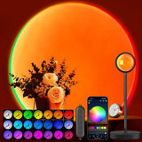Acelisty Sunset Lamp – Home Office Focus Light, Flicker-Free Ambient Background with Wake-Up Timer