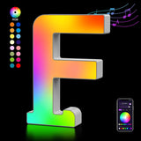 OJQ Light Up Letters LED Marquee – Music Sync Bedroom Wall Decor and Cozy Mood Lighting