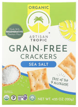 ARTISAN TROPIC Organic Sea Salt Crackers, 4.25 OZ – Lectin-Free Crunch for Whole30 and Paleo Diets