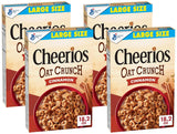 Cheerios Oat Crunch Cinnamon Breakfast Cereal – After-School Snack Straight from the Box for Hungry Kids, Family Size 24 oz