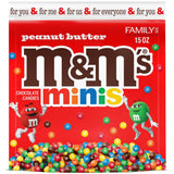 M&M'S Minis Peanut Butter Candy 15 oz Family Size Resealable Bag for Camping Trips, Picnic Tables and RV Travel Snacking