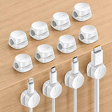Lamicall 1s Lock Cord Organizer - Versatile Cable Holder for Car Dashboard, Patio, and Travel Setup, Adhesive Round Clip, 8-Pack, White