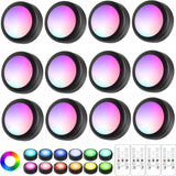Luminova LED Puck Lights – Nursery Night Light for Kids Bedroom, Remote Controlled Color Changing Lamp with Auto Timer