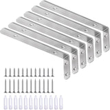 LSK Invisible L Brackets for Uncluttered Floating Shelves — Clean Lines, Counter-Sunk Design, Matte Black, 6 Pack