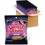 SWEDISH FISH Mini Glow Ups Gummy Candy – Kids Birthday Party Favor and Sleepover Snack, Bulk 12-Pack of 3.08 oz Glow-in-the-Dark Treat Bags