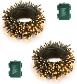 LumDecor Battery String Lights – Indoor Window and Staircase Accent Lighting, 8 Modes Memory Function Green Wire for Home Style