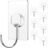 JINSHUNFA Adhesive Wall Hooks – Minimalist Bathroom Towel Hook, No-Drill Transparent Design