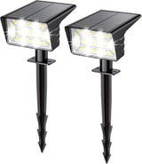 Aogek Solar Spot Lights 4 Pack — Moonlight Effect Facade Lighting for Modern Exterior Home Decor, Cool White