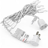 Mini Christmas Lights String Warm White Vintage Short Strand Lights, Uncluttered Neutral Accent for Intentional Holiday Styling, 10 Bulbs 5ft White Wire
