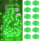 btfarm Mini String Lights 12 Pack – Battery Powered LED Fairy Lights with Flexible Silver Alloy Wire, Decorative Accent for Wall, Shelf and Mantel Styling