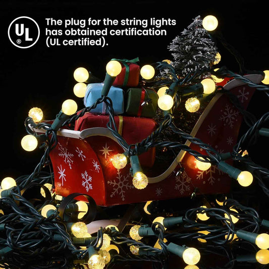 LYCKLIG Globe String Lights – Outdoor Patio String Lights 19Ft, Waterproof UL Plug-in for Pergola and Balcony