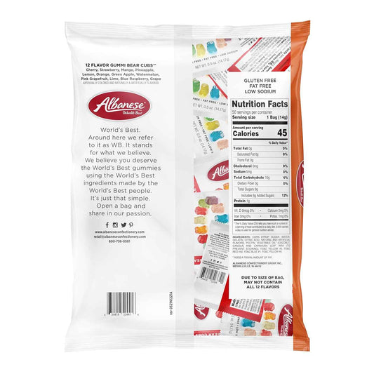 Albanese World's Best 12 Flavor Mini Gummi Bear Cubs Bulk Bags – Classroom Valentine Exchange and Goody Bag Stuffers