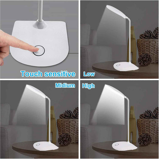 DEEPLITE Minimalist LED Lamp – Cordless Touch Lamp for Clean Desk Aesthetic, USB Rechargeable Neutral Modern Light